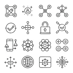 Poster - Vector art of various network connection icons vector