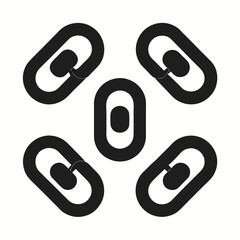 Poster - Vector art of interconnected chain links vector