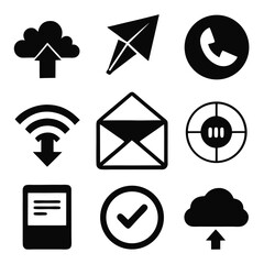 Poster - Vector art of communication and cloud icons vector