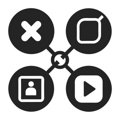 Poster - Vector art of set of simple interface icons isolated on white background vector