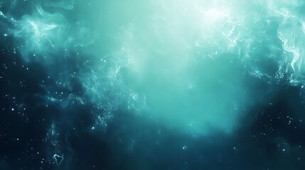 Wall Mural - Abstract teal nebula cosmic background with stars and clouds, perfect for space exploration theme
