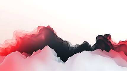 Wall Mural - Abstract flowing smoke background in red and black, artistic design with smooth shapes
