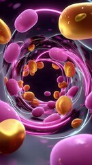 Wall Mural - Abstract spheres in motion