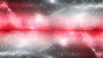 Wall Mural - Abstract red and silver space background with stars and light reflections for creative projects