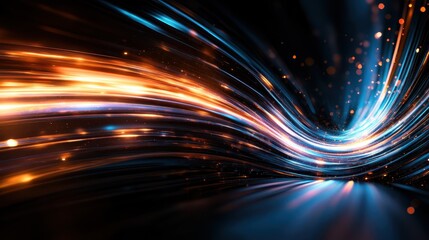 Poster - This visually captivating abstract image features dynamic waves of light in vibrant colors, forming patterns that evoke emotion and stimulate the imagination with creativity.