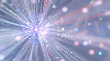 Poster - Cosmic Burst: A mesmerizing burst of light and energy radiates outwards, creating a vibrant and dynamic visual spectacle.