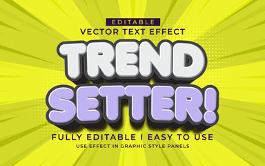 Poster - 3d editable trend setter text effect typography style template