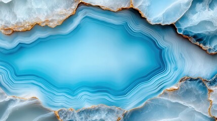 Poster - This captivating image showcases a beautifully patterned blue agate stone, with intricate layers and a mesmerizing color palette highlighting its natural beauty.