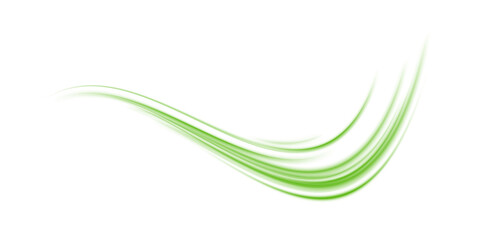 Wall Mural - Green glowing light trail vector . Green line effect, winding green path, wave , curved energy vortex, futuristic background on a transparent PNG background	