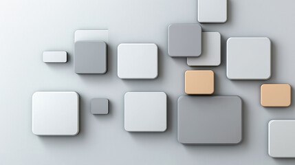 Poster - Geometric shapes in varied shades create a modern artistic display