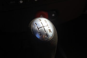 Poster - car interior, manual gearbox, gear stick, driver