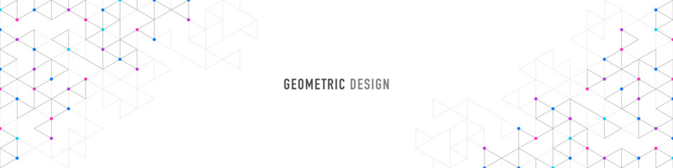 Poster - Graphic design element for web page or banner with a geometric pattern of triangle shapes.