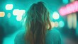 © Larisa AI - A captivating image of a woman’s messy hair, set against a backdrop of colorful bokeh lights that create an ethereal and dreamy ambiance full of emotion and style.