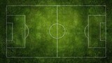 Aerial perspective revealing verdant soccer field with pristine white markings, anticipating competitive play beneath clear sky
