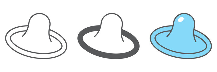 Poster - Condom icon collection, hiv and contraception, preservative sign vector set graphics, editable stroke linear icon, eps 10