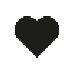 Fototapete - Pixelated Heart Icon. Love, Affection, And Emotional Connection Symbol. Retro Gaming Style. Isolated Vector Illustration