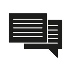Fototapete - Chat Bubbles Solid Icon. Communication, Messaging, And Conversation Silhouette Symbol. Digital Interaction And Social Media Dialogue. Isolated Vector Illustration