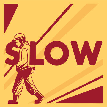 Slow Comic Book Style Text Graphic Vector Art Design.