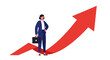 © Sapphire - Business success and growth concept with arrow and businesswoman - vector illustration for design and poster
