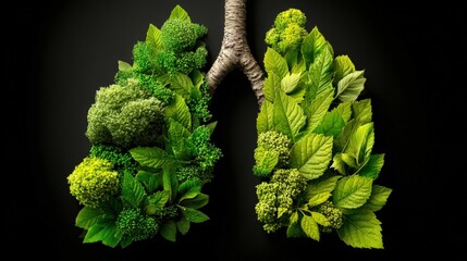 Poster - Detailed Lush Green Tree Root System with Vibrant Leafy Foliage for Nature Illustration