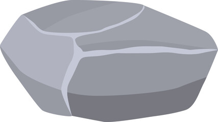 Poster - gray rock with irregular shape and cracks creating a natural texture, ideal for representing geology
