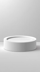 Aufkleber - Minimalist White Circular Platform Display Stand for Product Showcase or Decor