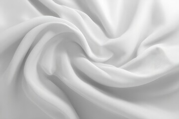 Poster - Beautiful smooth white fabric silk or satin material with soft flowing drape