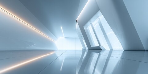 Poster - Futuristic modern architecture interior with sleek design and natural light