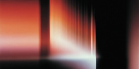 Aufkleber - Abstract scene with vertical light beams and warm gradient colors in dark environment
