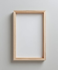 Aufkleber - Minimalist Wooden Frame on White Background for Artwork Display or Decoration