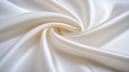 Poster - Smooth and elegant white silk or satin fabric creating a luxurious texture, perfect for enhancing wedding backgrounds and romantic settings