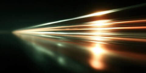 Poster - Long exposure abstract motion blur with vibrant streaks of light on dark background