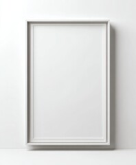Aufkleber - Minimalist white rectangular picture frame with clean design on plain wall
