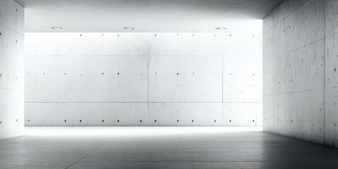 Poster - Minimalist Modern Concrete Room Interior with Smooth Walls and Floor Design