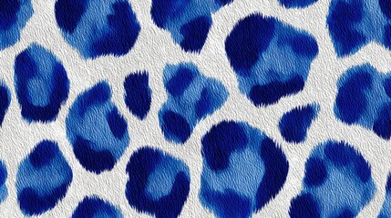 Poster - Abstract Blue Leopard Print Pattern with Realistic Animal Skin Texture for Fashion