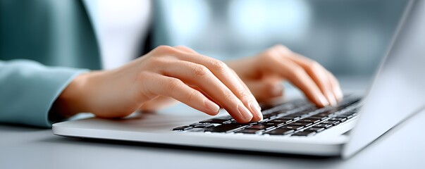 Poster - Editorial shot of a financial advisor with a laptop, analyzing investment data, editorial photography style
