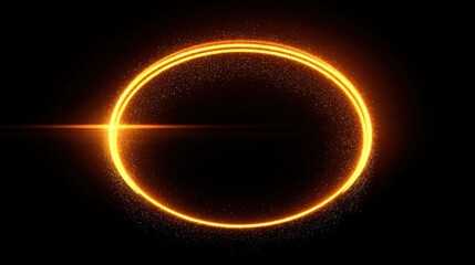 Poster - Vibrant glowing orange with spark particles and light streaks in dark background