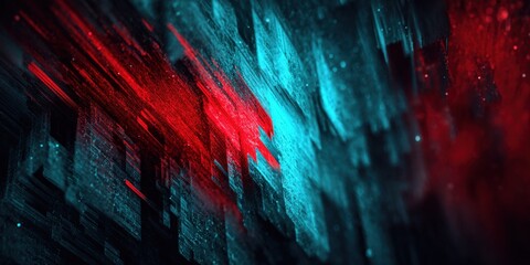 Aufkleber - Abstract vibrant blue and red dynamic streaks and light effects for digital art