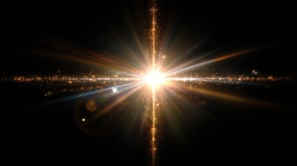 Poster - Bright Light Explosion Radiates Intense Glow with Radiant Beams and Sparkle