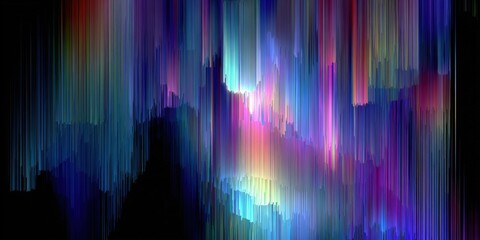 Poster - Vibrant colorful light streaks flowing vertically creating an abstract dynamic visual scene