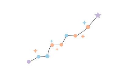 Wall Mural - minimalist celestial path design with stars and curves for astronomy illustrations vector illustrati