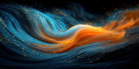 Aufkleber - Abstract swirling colorful wave flowing dynamic motion energetic vibrant design