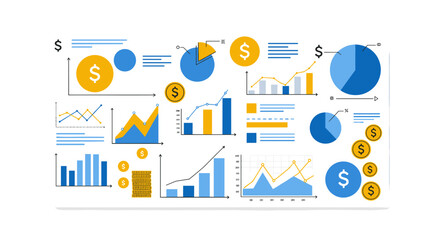Poster - Financial analysis vector illustration for business and data presentation design