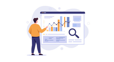 Poster - Data analysis and visualization for business insights - ideal for educational and professional use vector illustration