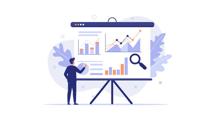 Poster - Business analytics concept with data visualization charts for presentation design vector illustration