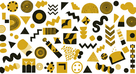 Poster - Retro geometric pattern with abstract shapes for graphic design vector illustration
