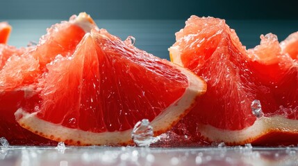 Poster - This vibrant image features close-up slices of juicy watermelon, showcasing the freshness and texture that evoke summer vibes and the joy of delicious, healthy fruit.