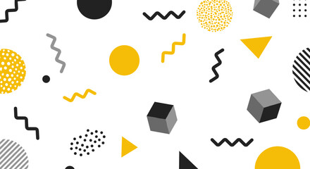 Poster - Abstract geometric pattern with yellow and black shapes for modern design vector illustration