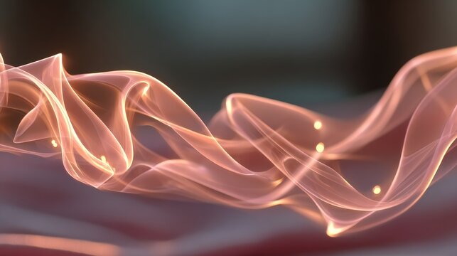 Abstract, flowing, peach-toned smoke