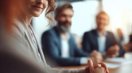 Poster - Professional Business Meeting Conference Room Office Team Collaboration Discussion